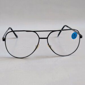 (NWT) Vintage 90's Aviator Metal Bi-Focal Reading Glasses (S. Black)